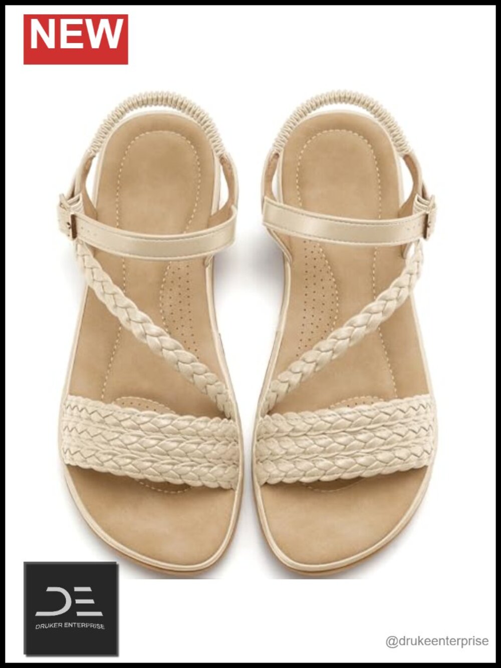 Comfortable Strappy Flat Sandals with Woven Design